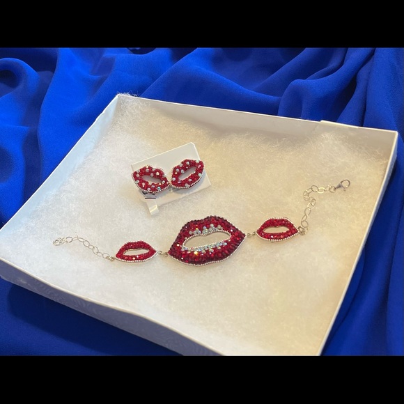 New bracelet set red lips - Picture 3 of 4